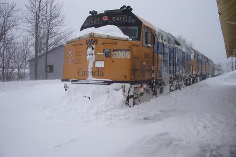 VIA 6411 Operation Lifesaver unit at Matapedia. Photo by Jim Babcock